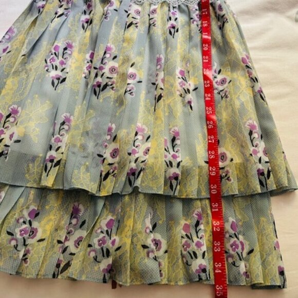 NWT Self-Portrait Floral Lace Chiffon Mini Dress | Mint | US 8 / UK 12 - Picture 12 of 12